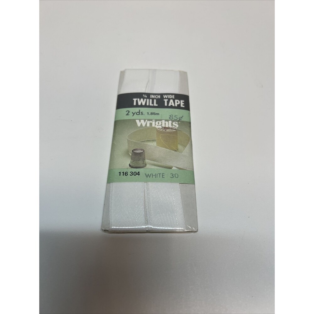 Vintage ︱Wright's ︱Twill Tape︱3/4 Wide︱116 304︱White 30︱ 2 yds